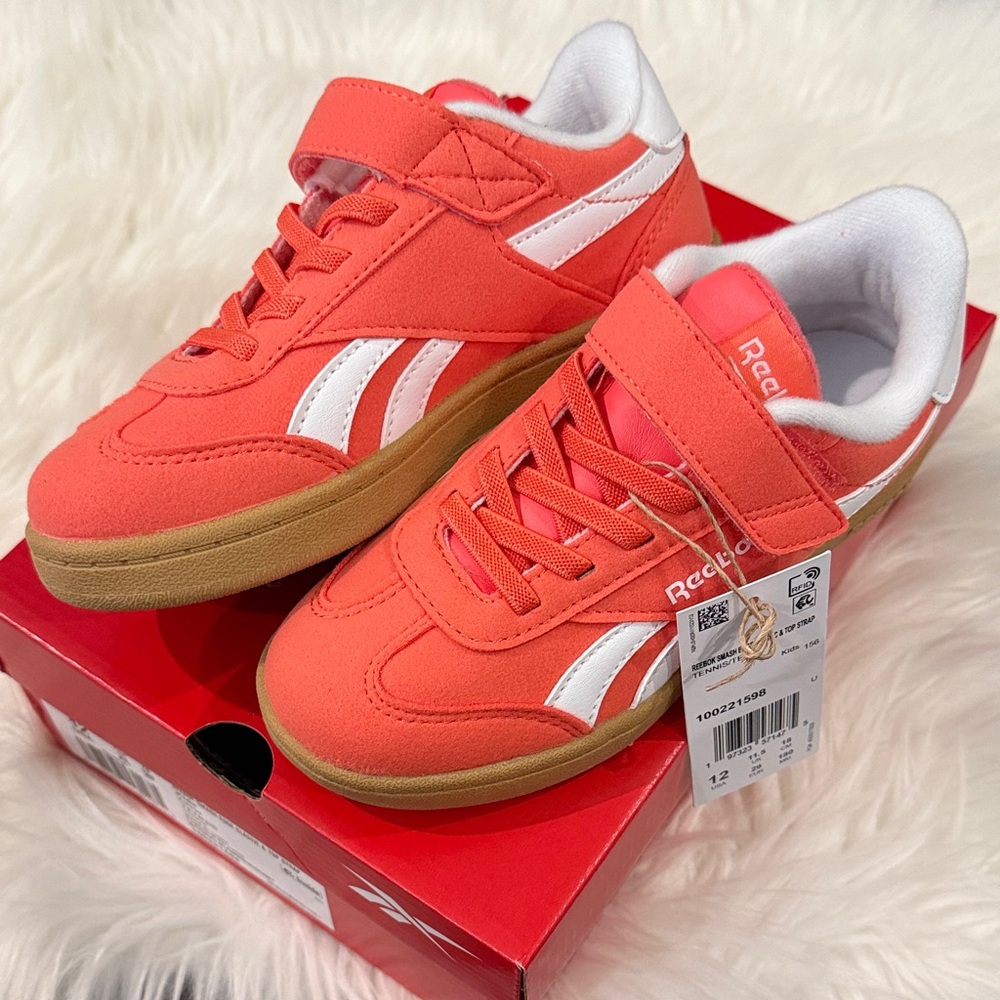 Kids Reebok shoes- coral and white